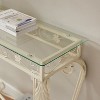 NicBex Narrow Console Table with Glass Tabletop and Metal,Entryway Table with Storage Space,Modern Couch Table for Living Room,White - 4 of 4