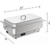 Electric Chafing Dish Set 9QT with Temperature Control Buffet Set Commercial Stainless Steel Warmers  for Parties and Catering - 2 of 4