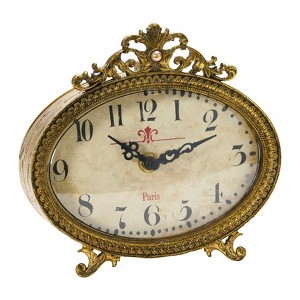 Storied Home Distressed Pewter Mantel Clock - 1 of 4