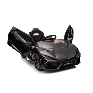 Jojoka 12V Ride On Car for Kids, Licensed Lamborghini Electric Vehicle, Remote Control, Bluetooth, USB, Music, Headlights, Sports Toy - 1 of 4