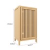 VANIRROR Small Bamboo Storage Cabinet, Freestanding Sideboard Cabinet With Slatted Door for Bathroom, Living Room, Hallway, Kitchen, Natural Color - 2 of 4
