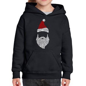 LA Pop Art Girl's Word Art Hooded Sweatshirt - Santa Claus - 1 of 4
