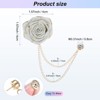 Unique Bargains Cloth Flower Lapel Pin with Gold Badge Tassel Chain Brooches 1.57 inch 1 Pc - 3 of 4