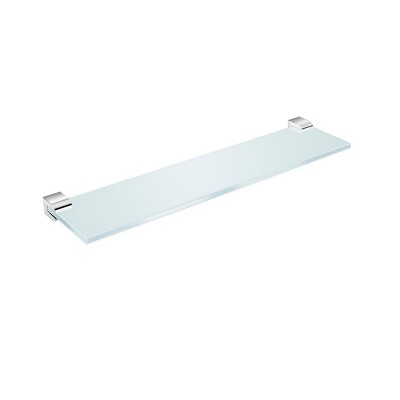 INFURNIC Decorative Wall Shelf Brass Body with Tempered Glass Stylish Space-Saving Design Easy Installation, Grey, 3.93"*15.75"*0.63"
