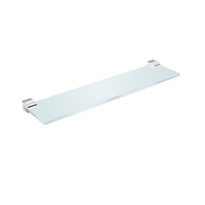 INFURNIC Decorative Wall Shelf Brass Body with Tempered Glass Stylish Space-Saving Design Easy Installation, Grey, 3.93"*15.75"*0.63" - 1 of 4
