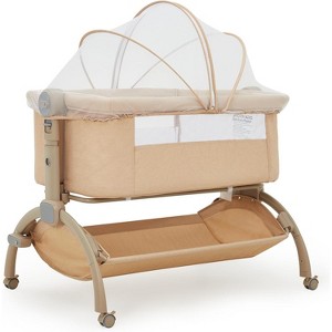 Bedside Bassinet Baby Bassinet,3 in 1 Bedside Sleeper with Baby Co-Sleeper Travel Crib - 1 of 4