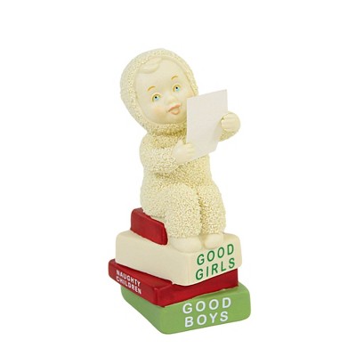 Dept 56 Snowbabies 4.25" Santa's Assistant Good Girls Good Boys  -  Decorative Figurines