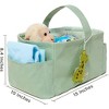 Folkulture Baby Diaper Caddy, Cotton Diaper Bag for Kids, Stylish Comfort Spacious Travel Essential Cart, Car Organizer for Diapers (Sage Green - 15") - 2 of 4