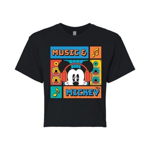 Women's - Disney - Music And Mickey Cropped Graphic T-Shirt - 1 of 4