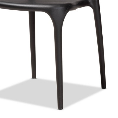 Rae Black Plastic Stackable Dining Chair Set