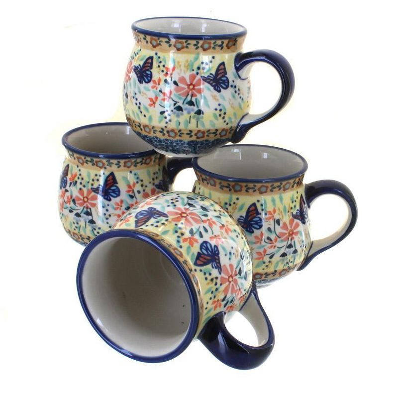 Blue Rose Polish Pottery K090-4 Manufaktura Bubble Mug Set, 1 of 3