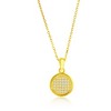 Bella Silver Sterling Silver, Round Pave CZ Necklace  & Earrings Set - Gold Plated - Gold - 16+2 Inch - 3 of 4