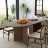 PexFix 79" x 33.5" Solid Wood Farmhouse Dining Table with V-Shaped Legs and Oval Wood Top for Modern Dining Rooms & Family Gatherings Walnut - 3 of 4