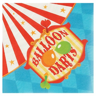 20ct Carnival Balloon Darts Dinner Napkin