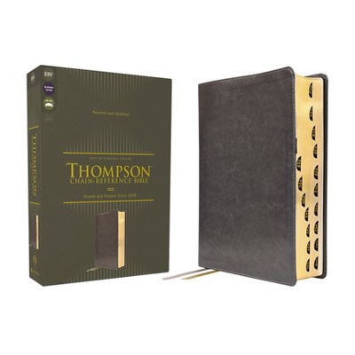 Esv, Thompson Chain-Reference Bible, Leathersoft, Gray, Red Letter, Thumb Indexed - by  Zondervan (Leather Bound)