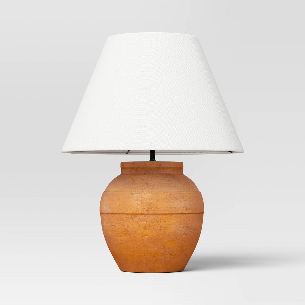 21.25"x17" Large Ceramic Table Lamp Terracotta - Threshold™