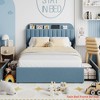 Twin/FULL/Queen/Twin XL Size Kids'Bed Frame with 2 Flexible Drawers, Boucle Upholstered Platform Bed Frame w/ Bookcase Headboard, Bedframe - 3 of 4
