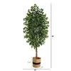 Nearly Natural 8-ft Ficus Artificial Tree in Handmade Natural Cotton Planter - 2 of 4