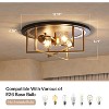 Tribesigns 2-Light Metal Flush Mount Ceiling Light Fixtures with Gold Lines Design, Gold - 3 of 4