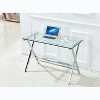Vynxaria Series 30 in. Clear Rectangular Tempered Glass End Table with Rounded Edges - 2 of 4