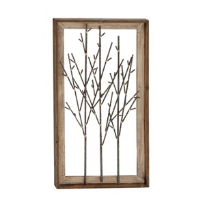 Contemporary Metal Nature Wall Decor Brown - Olivia & May: Iron Artwork, Vertical Display, Indoor Use - 1 of 4