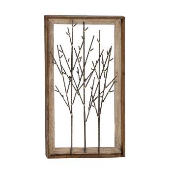 Contemporary Metal Nature Wall Decor Brown - Olivia & May