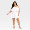 Women's Eyelet Tube Top - Universal Thread™ White - 3 of 3