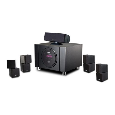 Pyle PT589BT Bluetooth 5.1 Channel 300W Home Theater System Surround Sound Speakers with Built In Subwoofer and Remote Control