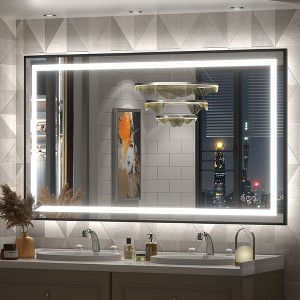 Apmir Super Bright Front & Back LED Lighted Anti-Fog Aluminum Alloy Framed Tempered Glass Bathroom/Vanity Mirror with ETL & 3-Year Warranty - 1 of 4