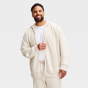 Men's Big Active Comfort Cotton Fleece Full Zip Hooded Sweatshirt