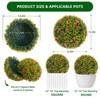 Artificial  Topiary Ball, Decorative Artificial Boxwood Balls with Flowers, Indoor Outdoor Faux Greenery for Fake Plants for Home Decor - 2 of 4
