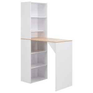 vidaXL Bar Table with Cabinet White 45.3"x23.2"x78.7" - 1 of 4