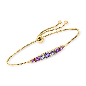 Ross-Simons 0.60 ct. t.w. Multi-Gemstone Bolo Bracelet in 18kt Gold Over Sterling Size - 1 of 4