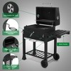 Karl Home Outdoor Charcoal Grill With Foldable Side Table And Wheels - 3 of 4