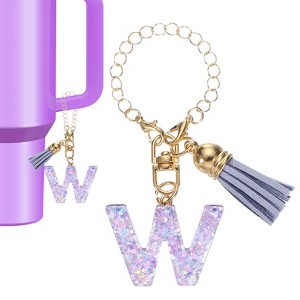 Unique Bargains Resin Lightweight Decorative Sparkling Purple Sequins Tumbler Cup Charm - 1 of 4