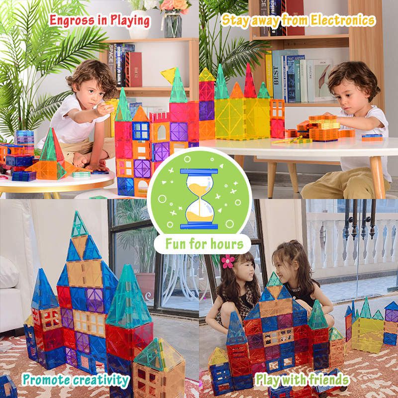 Link Magnetic Links 100-Piece Clear Colors Set, The Original Magnetic Building Tiles For Creative Open-Ended Play Multicolored, 3 of 5
