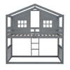 TiramisuBest Twin Over Twin Bunk Bed, Gray Wood, 80x41x84 inches, 125 lbs - 4 of 4