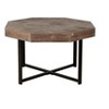 Maliang 30" Wood Octagonal Vintage Patchwork End Table with Cross Metal Legs, Coffee Table for Living Room - 2 of 4