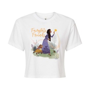 Women's - Disney - Fairytale Friends Cropped Graphic T-Shirt - 1 of 4