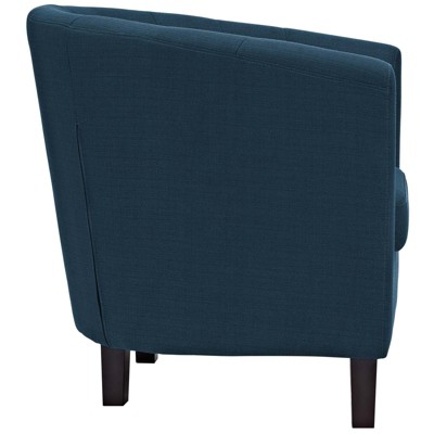 Azure Velvet Barrel Armchair with Manufactured Wood Frame