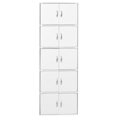 70.1" White Lockable Office Storage Cabinet with Shelves