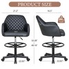 VECELO Drafting Chair with Adjustable Height PU Swivel Stool with Lumbar Support - 2 of 4