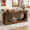 HDZNVF 63in Farmhouse Console Table with Scalloped Edge Narrow 2-Tier Wooden Sofa Table Behind Couch - 2 of 4