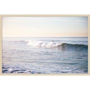 Amanti Art 41"x28" Santa Monica Beach IV by Laura Marshall Wood Framed Wall Art Print Brown: Coastal Seascape Decor, Large Ocean View - 1 of 4