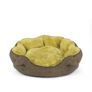 PureWags Small Dog Bed, Round Cat Bed Washable for Indoor Cats, Non-Slip Base and Removable Cushion, Pet Bed for Puppy and Kitten - 1 of 4