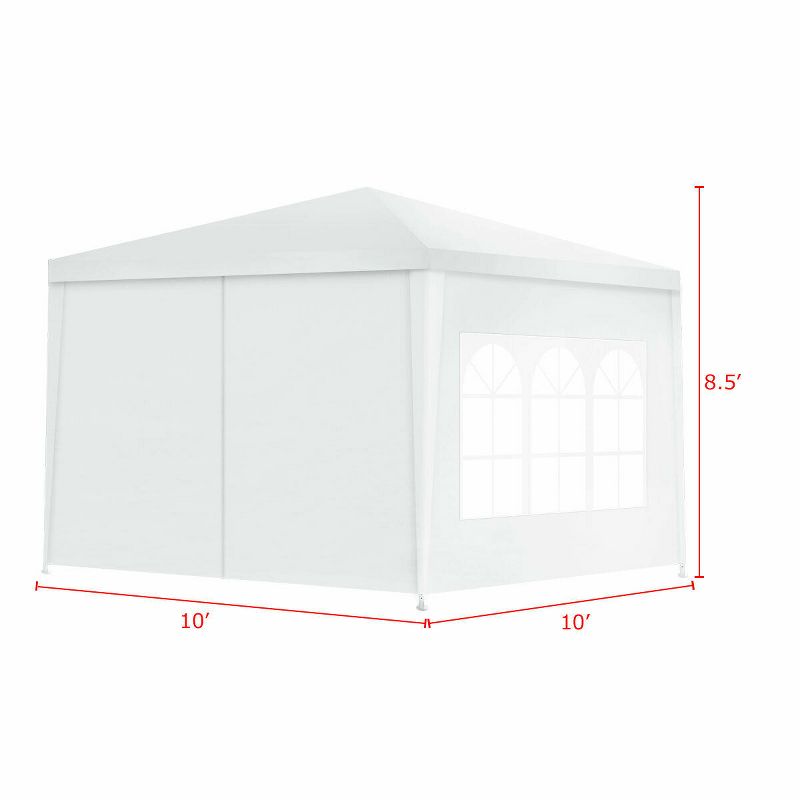 Costway Canopy Party Wedding Event Tent 10'x10' Heavy Duty Outdoor Gazebo Side Walls, 3 of 11