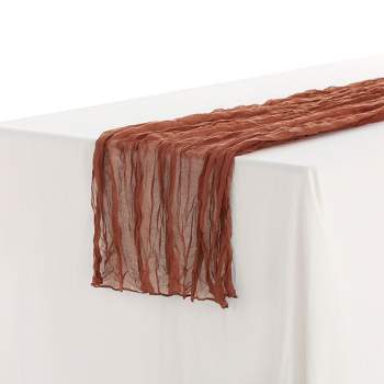 Unique Bargains Thanksgiving Wedding Party Decorations Cheesecloth Table Runner 6 Pcs