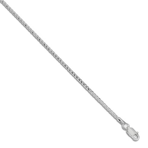 Black Bow Jewelry 1.5mm Sterling Silver Diamond Cut Solid Round Spiga Chain Bracelet - image 1 of 4