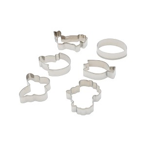 Unique Bargains Cookie Mould Cutter 5 Pcs Easter Cookie Mould Set Dishwasher Safe Stainless Steel Silver Tone 1 Set - 1 of 4