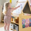 Guidecraft Kids Desk to Easel Art Cart - Natural: 3-in-1 Wood Art Easel & Craft Activity Table, Chalkboard, Paper Roller, Paint Cups & Storage Bins - 3 of 4